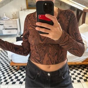 Good American long sleeve crop top